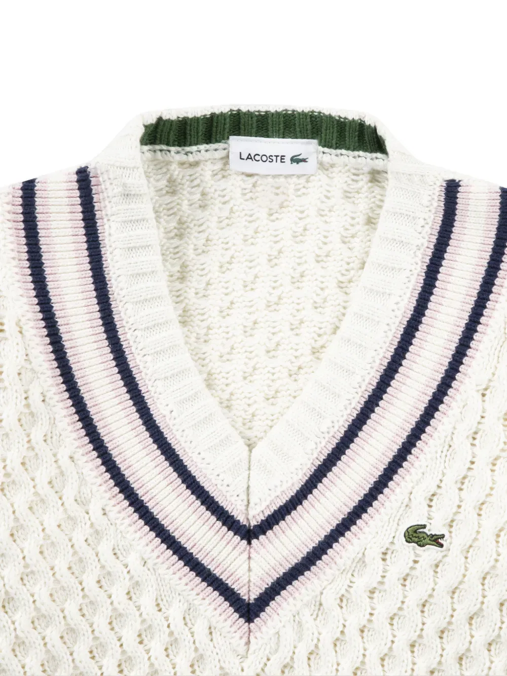 Свитер с V-образным вырезом Lacoste Kids, нейтральный — фото 3