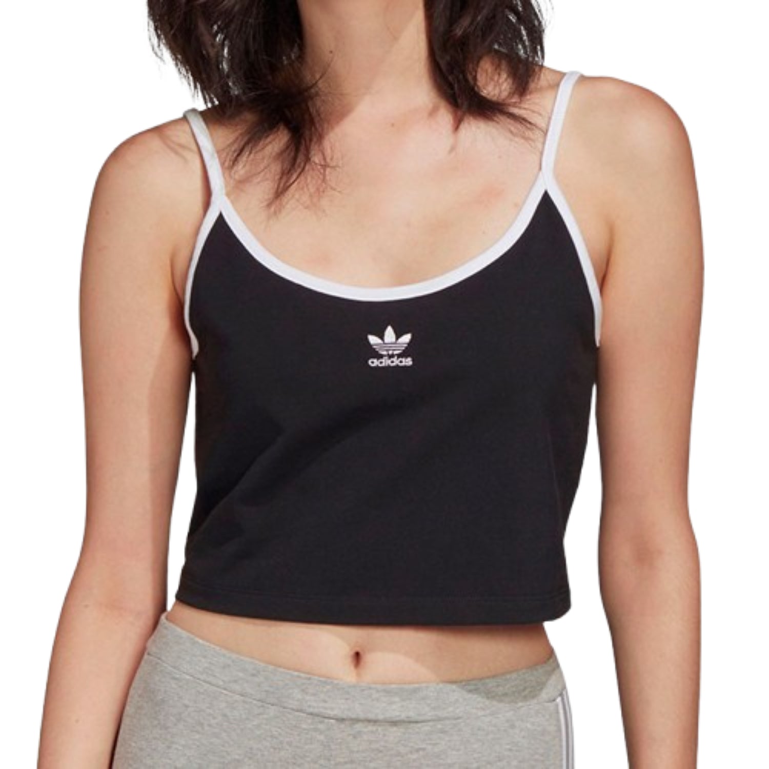 (WMNS) Топ Adidas на тонких бретелях, черный — фото 3