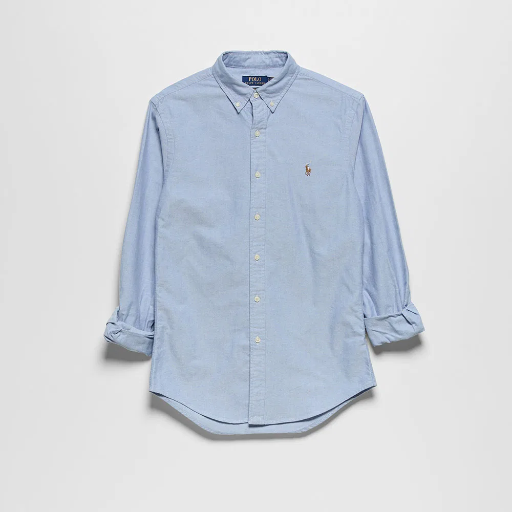 Женская приталенная рубашка из оксфорда синего цвета от Polo Ralph Lauren