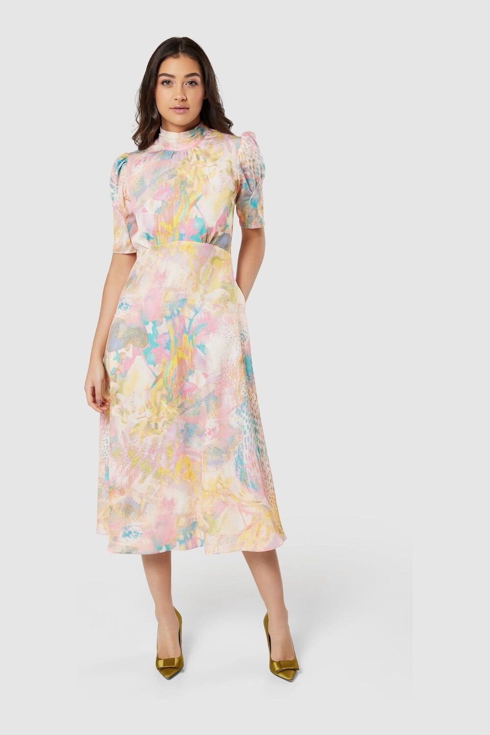 

Платье трапеция с завязками на спине Closet London, розовый