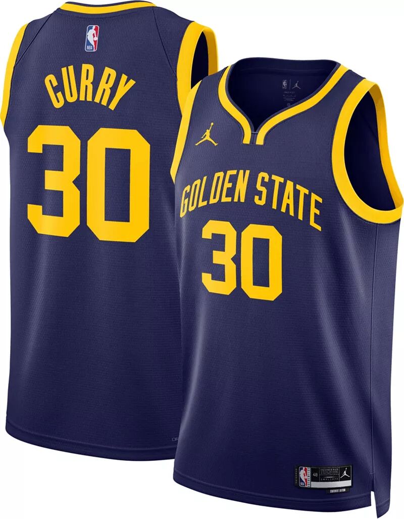 

Jordan Мужская синяя майка Nike Golden State Warriors Stephen Curry #30 Dri-FIT Swingman