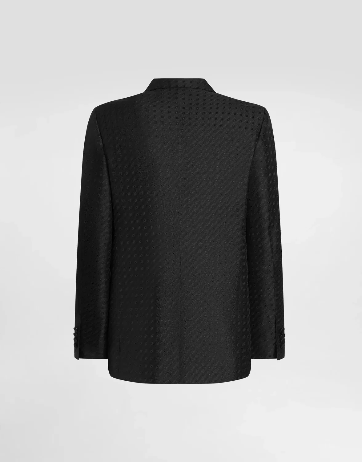 Однобортный легкий пиджак Sicilia с жаккардом с микрорисунком DOLCE & GABBANA, черный — фото 2