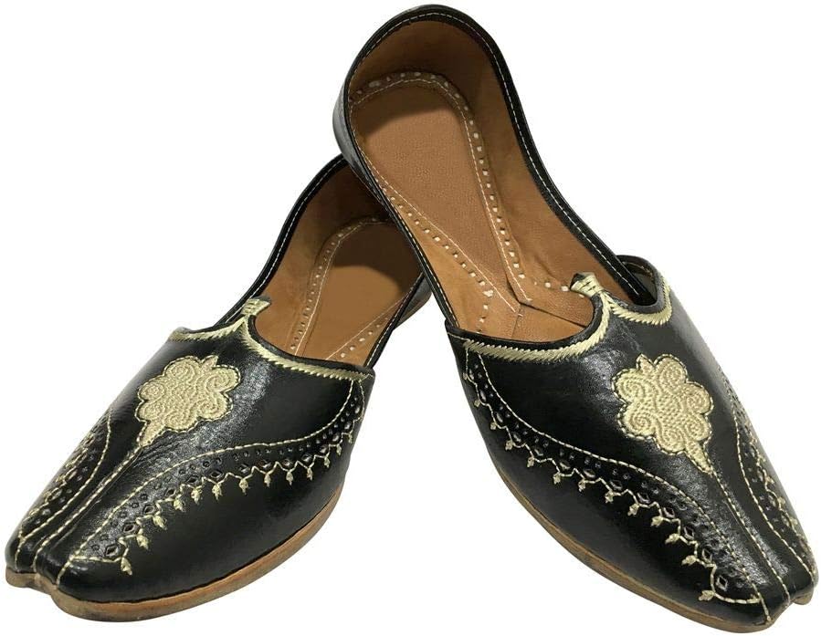 Мужские винтажные кожаные туфли Khussa ручной работы, индийские Aladdin Juttis Step N Style, черный — фото 2