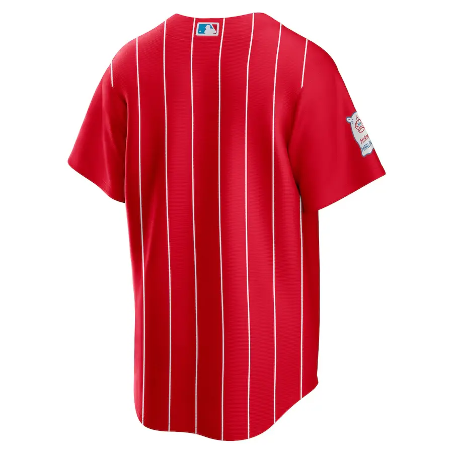 Nike Красная бейсбольная куртка Miami Marlins City Connect мужская, Red — фото 4