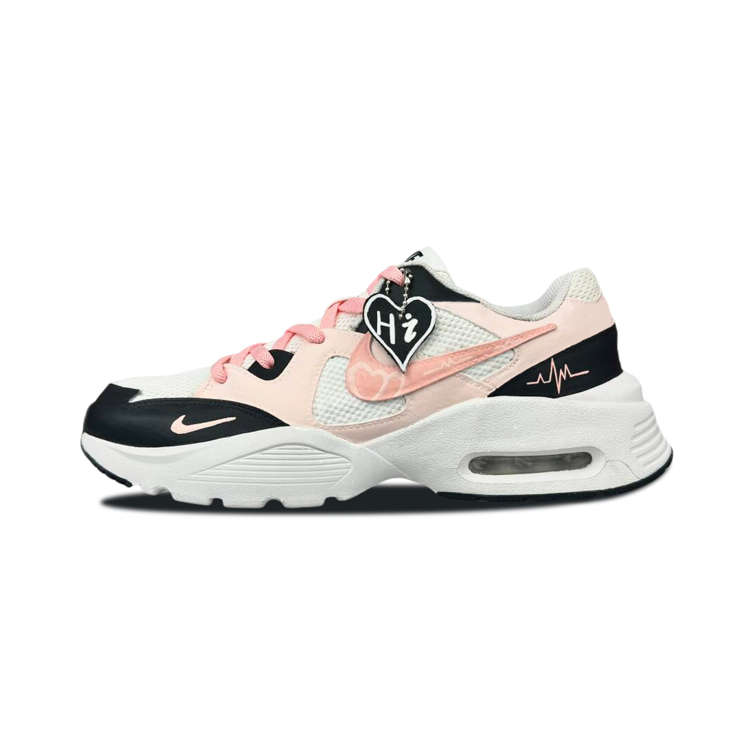 

Кроссовки Air Max Fusion женские с низким верхом, белые/черные/розовые Nike