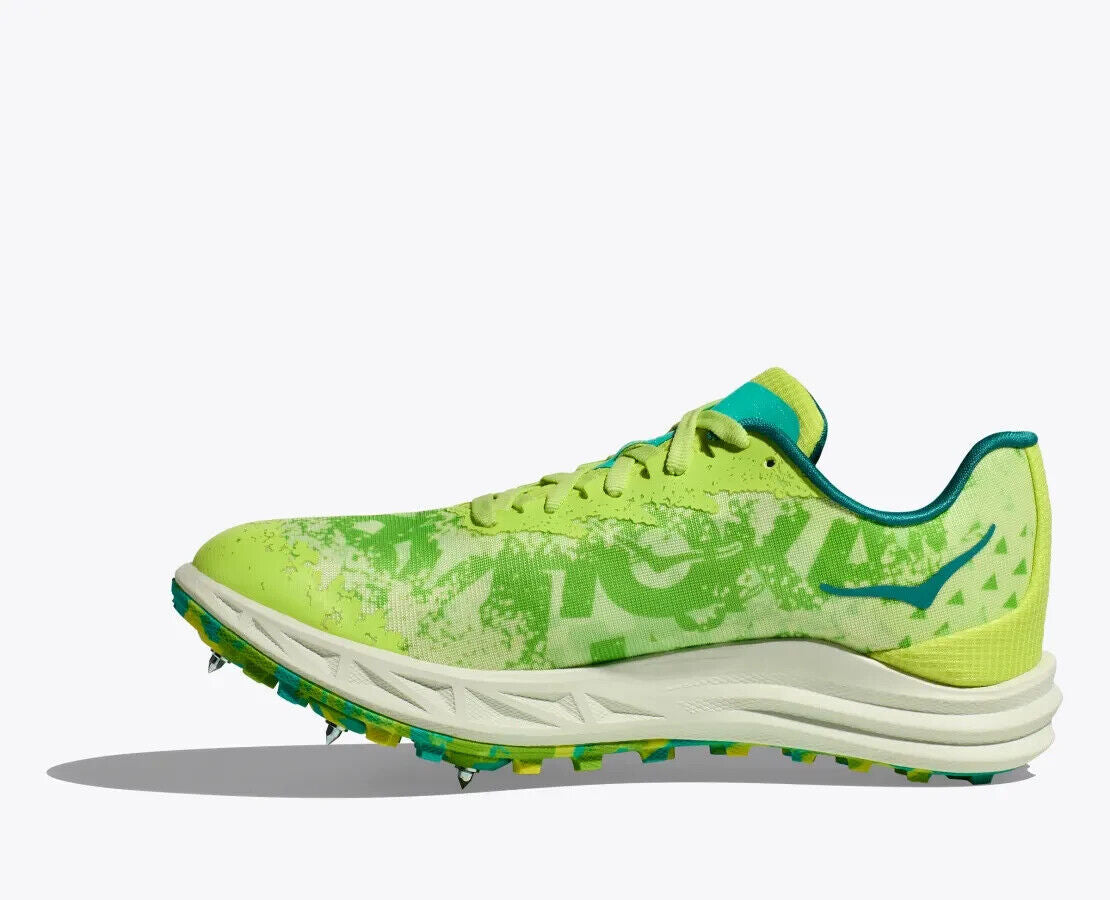 Кроссовки Hoka One One Crescendo XC Men US 11.5 Lettuce Electric Lime Spikes Cleats TF1723, зеленый — фото 3