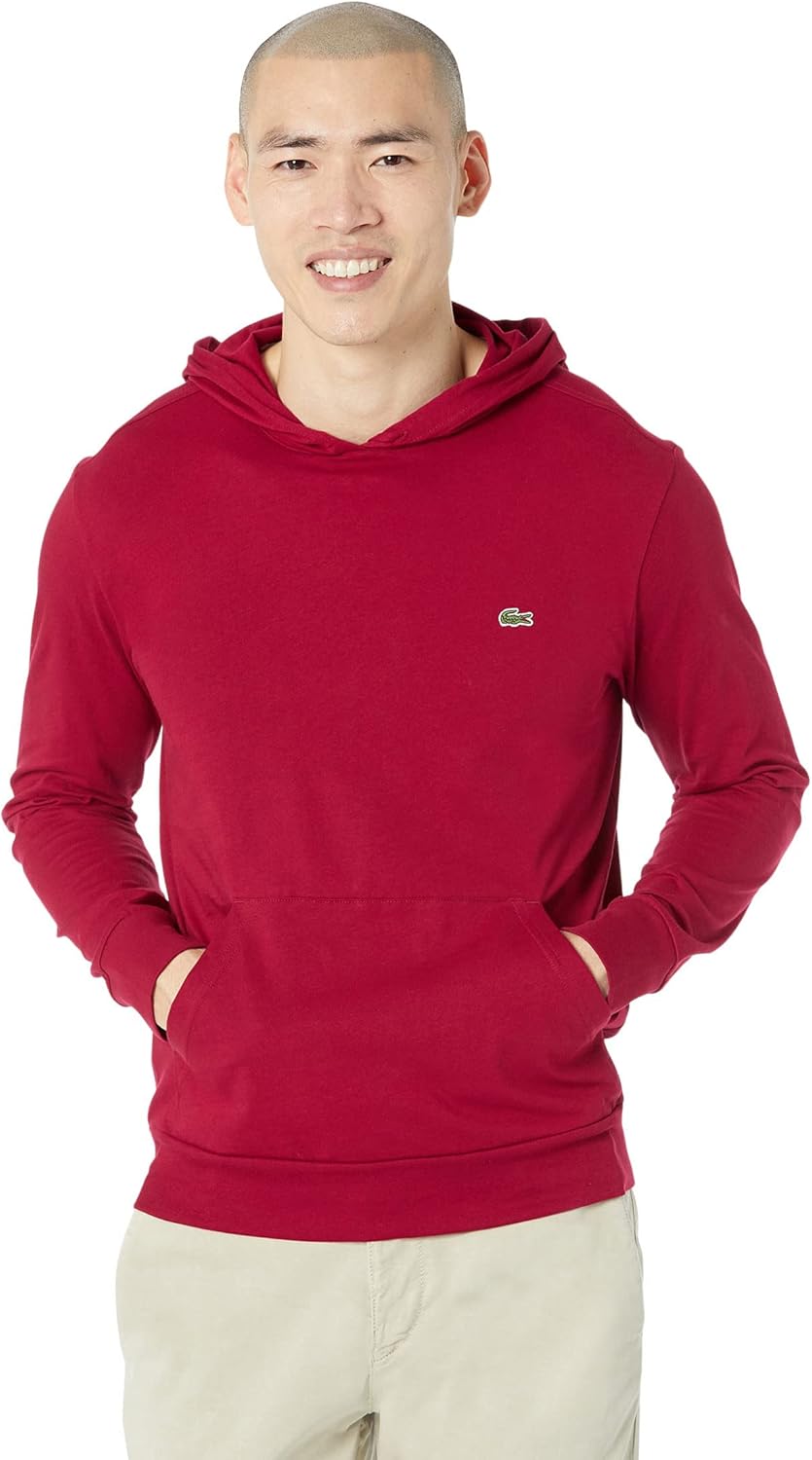 

Lacoste толстовка с длинным рукавом и центральным карманом, футболка-джерси, Th9349, Bordeaux