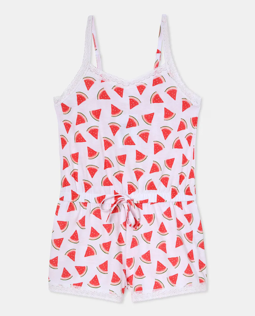 

Девичий комбинезон пижама на бретелях Cotton Juice, цвет Rosa