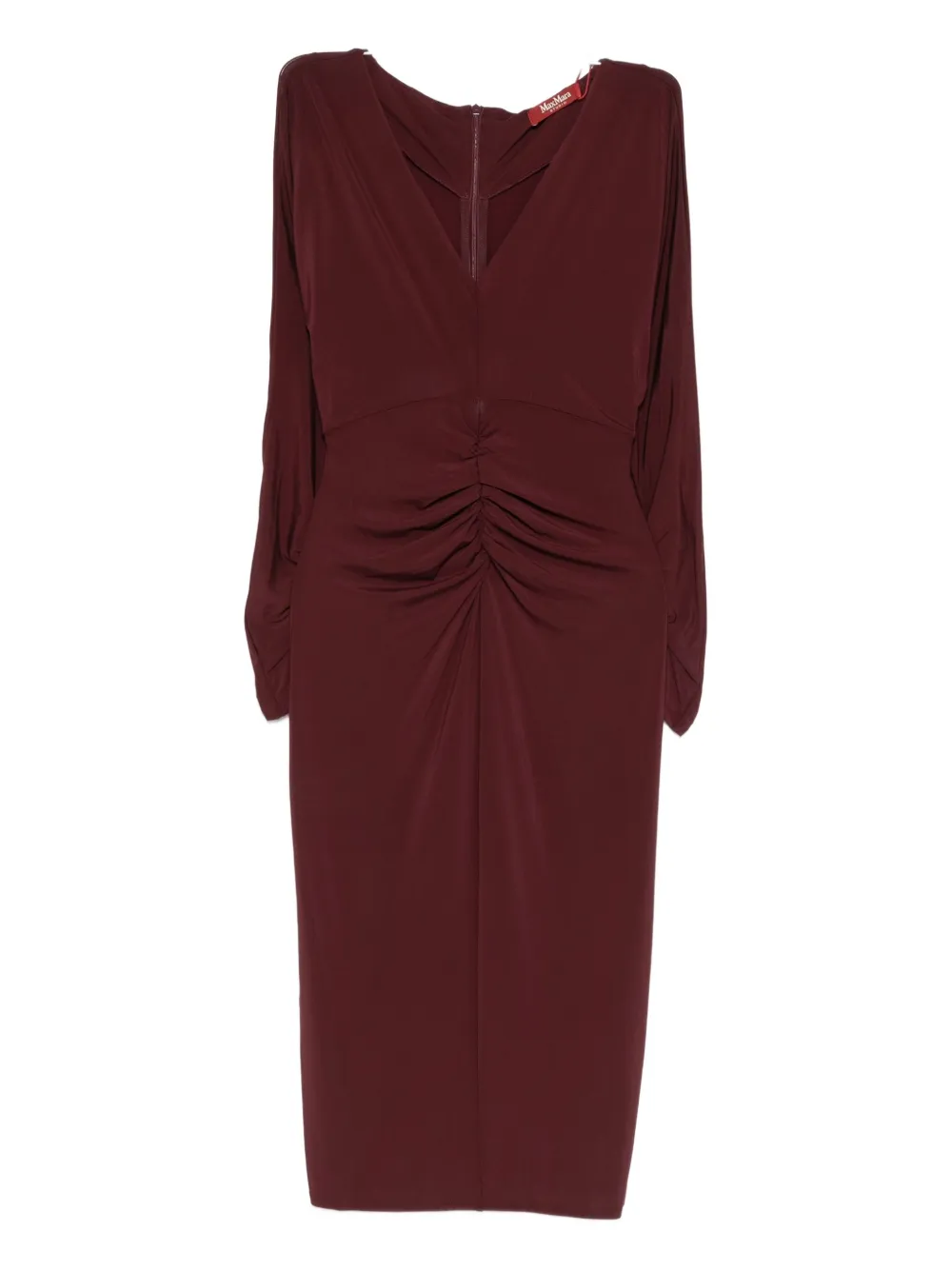 

Платье миди с длинными рукавами и драпировкой Max Mara, красный