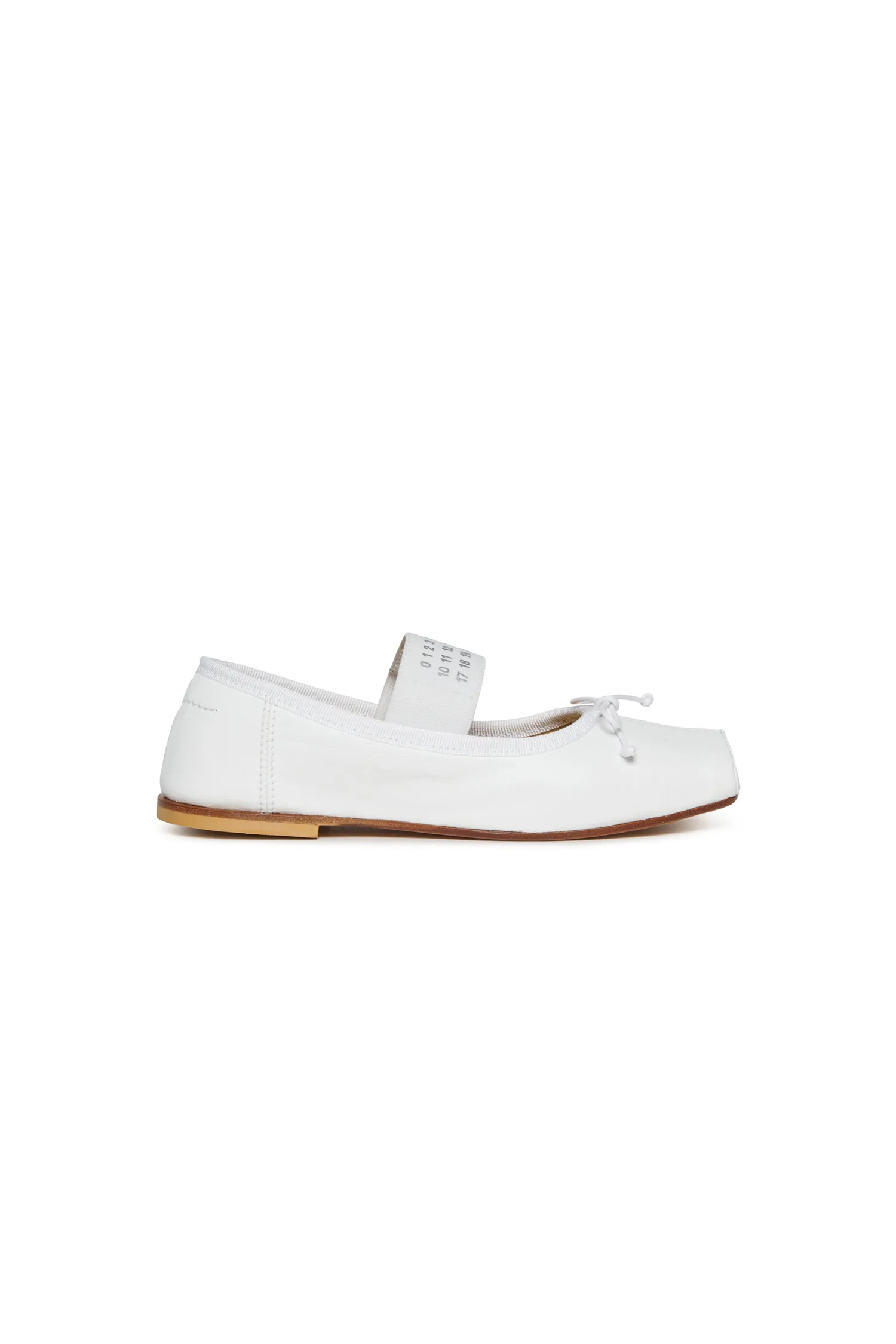 Классические балетки из кожи с цифровым логотипом MM6 Maison Margiela, белый