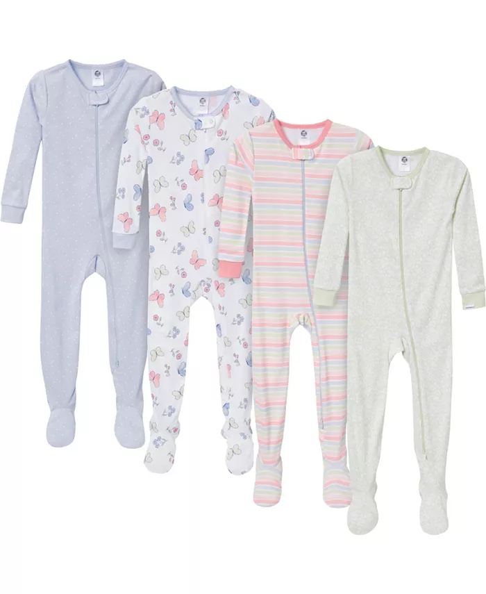 

Пижама Snug Fit Footed для девочек, 4 шт., с изображением собак Gerber, фиолетовый