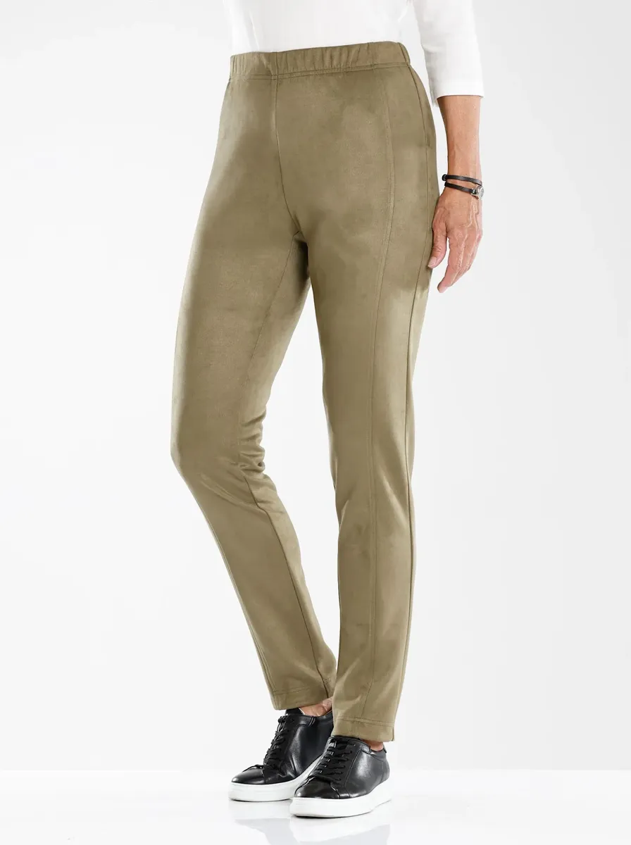 

Брюки без застежки Classic Basics, оливковый