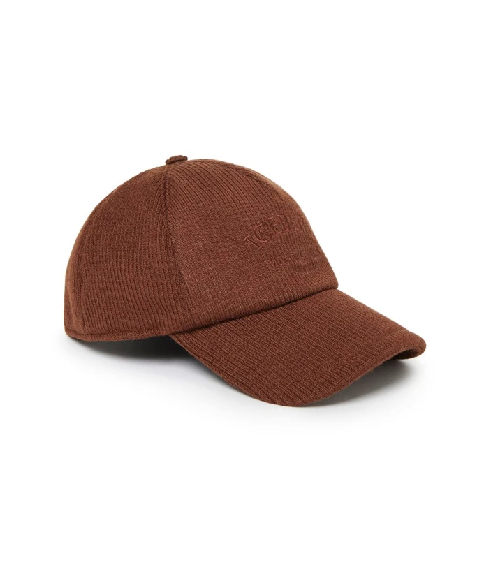 

Вязаная бейсболка орехового цвета с вышивкой Iceberg, коричневый