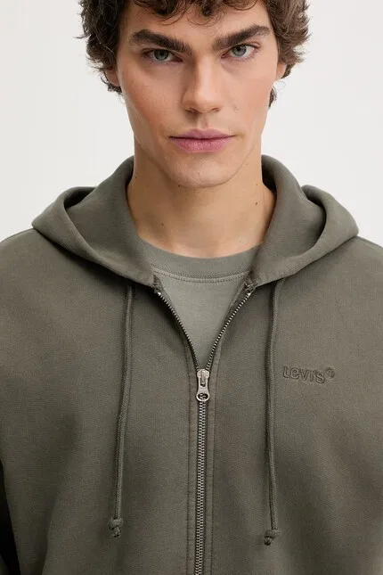 Толстовка на молнии AUTHENTIC FULL ZIP Levi's, зеленый — фото 4
