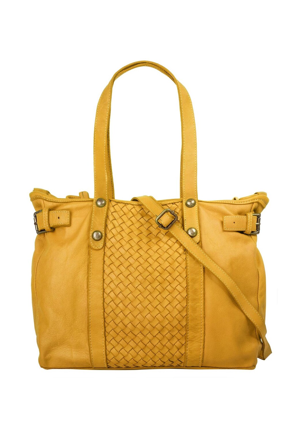 

Шопер, натуральная кожа, сделано в Италии Samantha Look, желтый