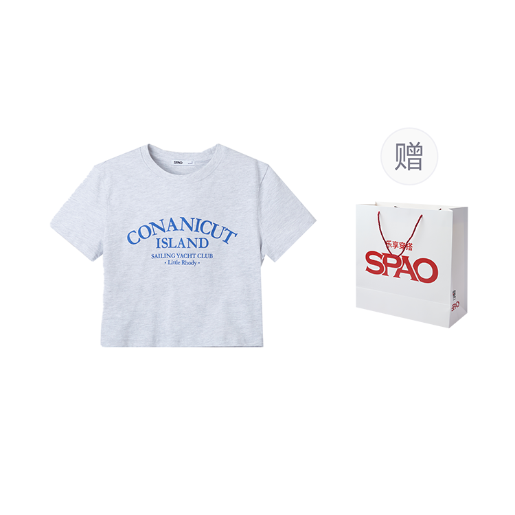 

Футболка Women's Shopping Bag SPAO, [25 new arrival]светло-heather серый