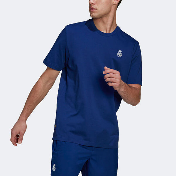 Футболка adidas Real Q2 Hc Tee Casual Sports Real Madrid Soccer/Football Short Sleeve Blue, мультиколор — фото 2