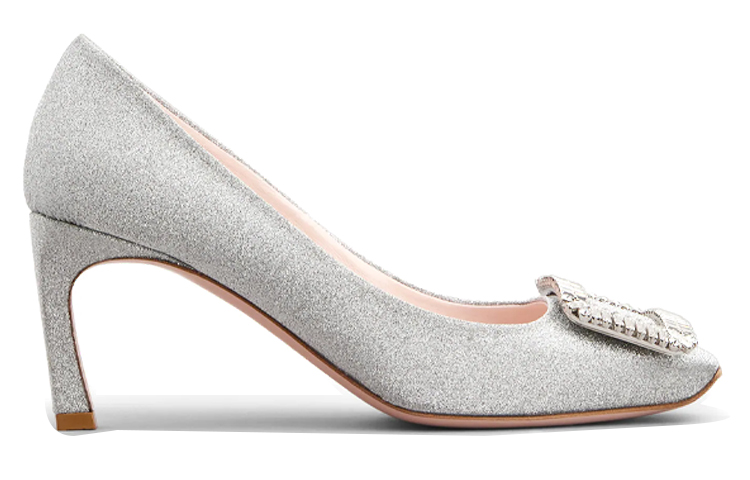 Тромпетт Узкие Высокие Каблуки 7 см Женские Серебряные Roger Vivier — фото 3