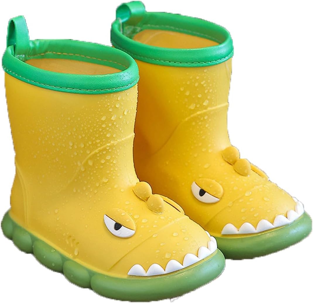 

Водонепроницаемые резиновые сапоги для детей, милые резиновые сапоги с 3D динозавром, резиновые сапоги для мальчиков, резиновые сапоги для малышей с лягушкой Generic, желтый