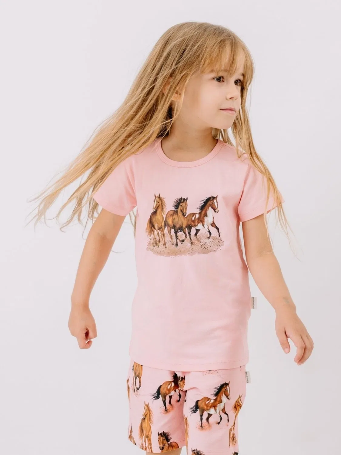 Футболка 'Walkiddy - Graceful Horses T-Shirt' Walkiddy, Rose — фото 2