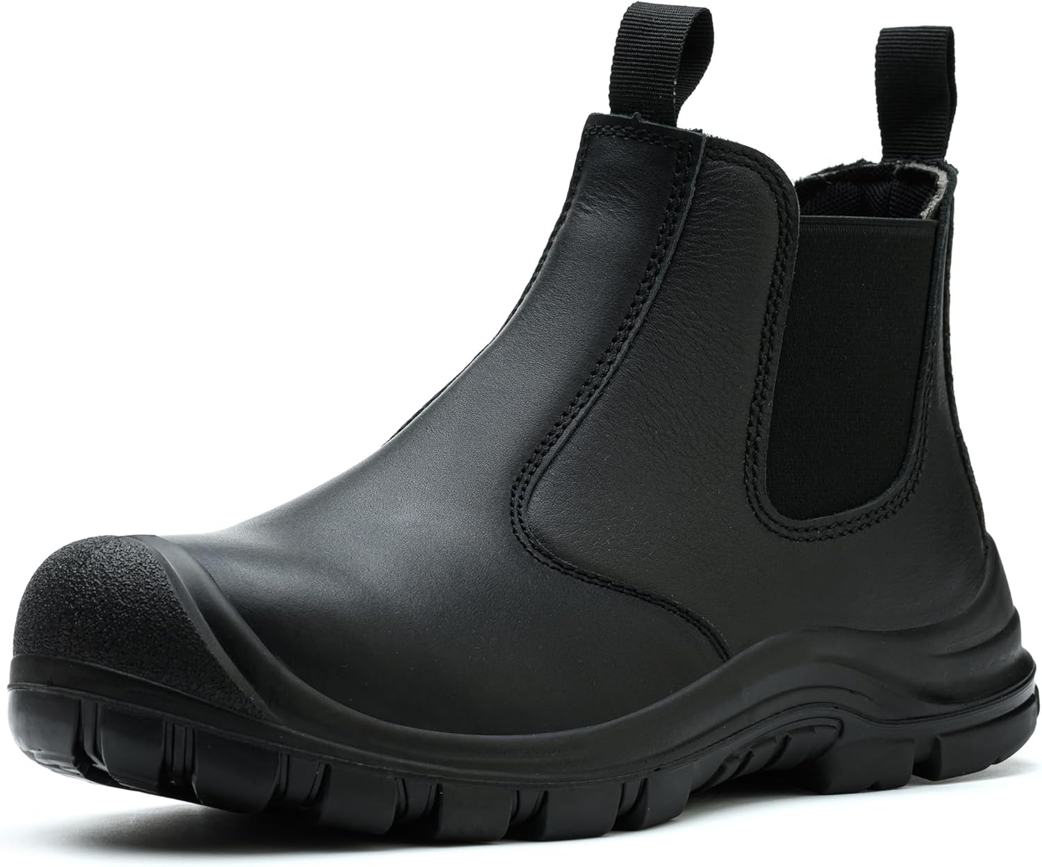 

Мужские ботинки с металлическим носком Chelsea, кожаные, водонепроницаемые, легкие, безопасные ботинки Epochsaga, черный