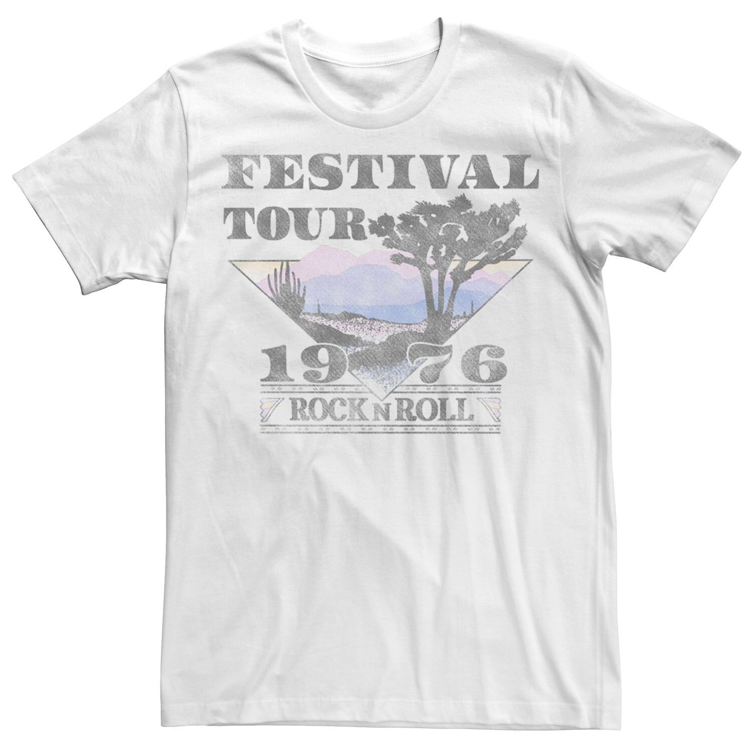 

Мужская футболка Festival Tour Rock N Roll 1976 с треугольной сценой Licensed Character