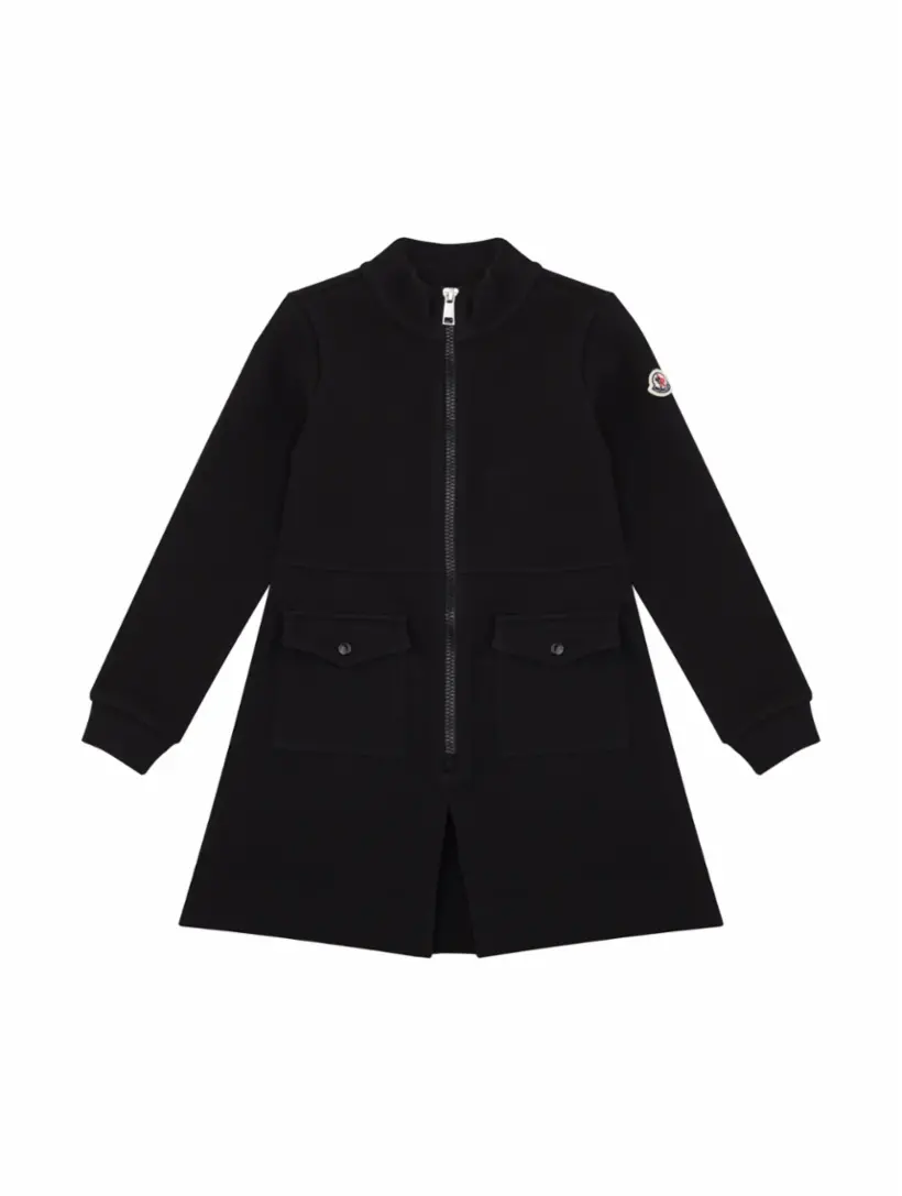 

Хлопковое платье с логотипом Moncler, черный