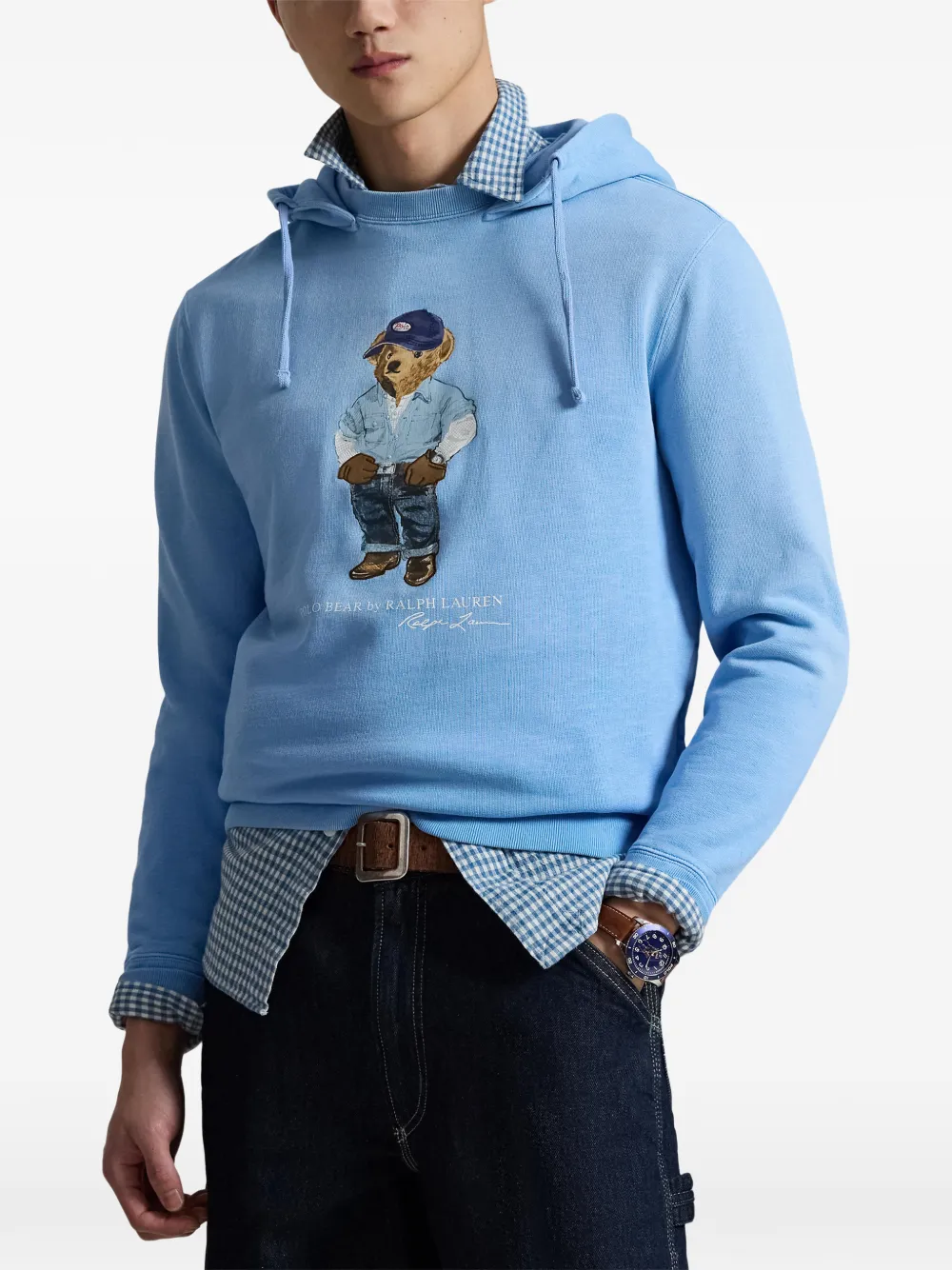 Худи с кулиской и принтом Polo Ralph Lauren, синий — фото 3