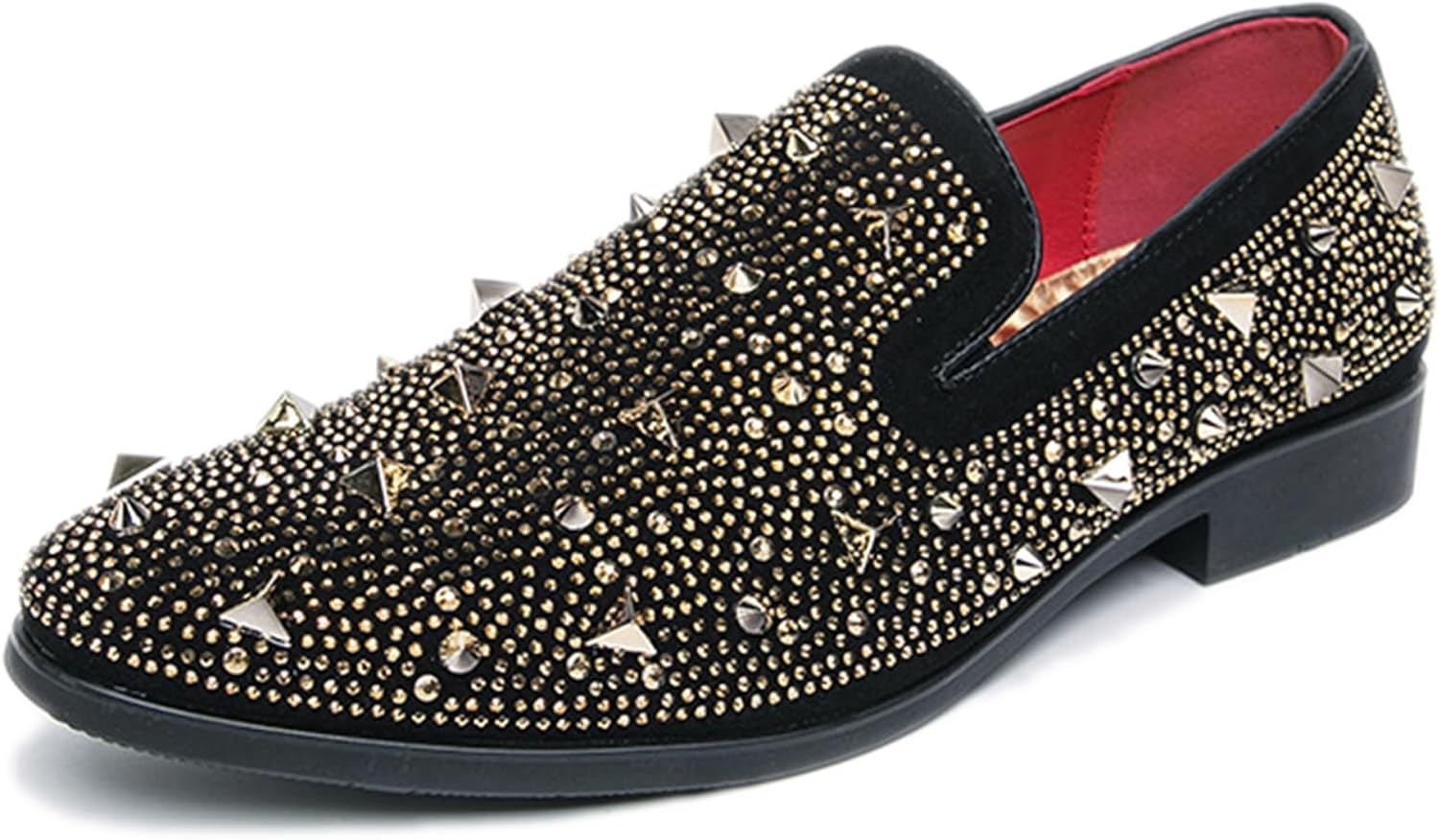 

Мужские слипоны с низким каблуком, украшенные стразами, без задника, комфортные, противоскользящие, классические лоферы для костюмов, платьев, свадеб, вечеринок, выпускных, работы и повседневной носки Adkgbe, мультиколор