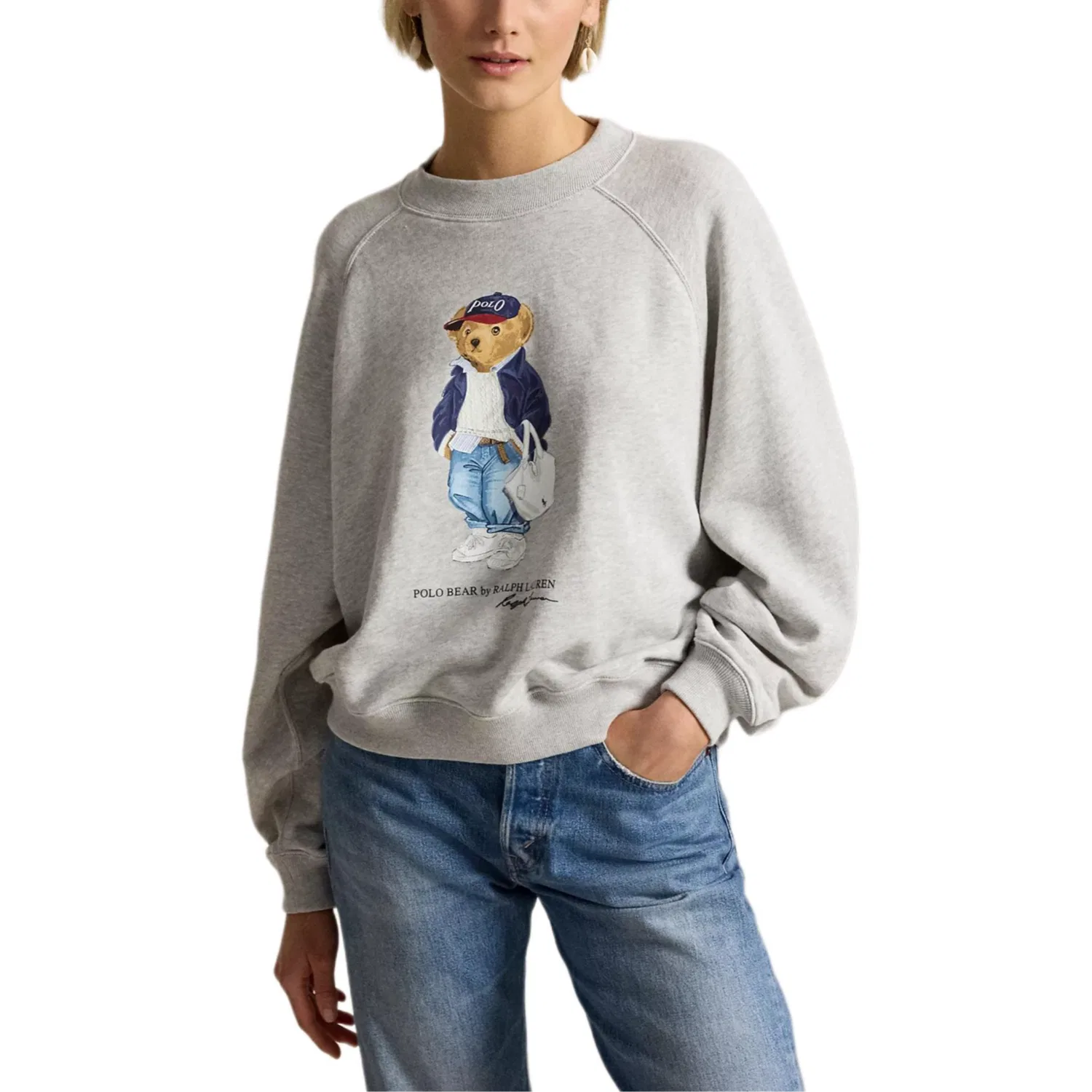 Свитшот Polo Bear Raglan Polo Ralph Lauren, Light Smoke Gray — фото 4