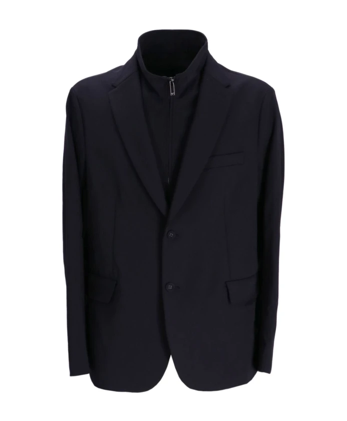 

Многослойная куртка строгого кроя Emporio Armani, синий