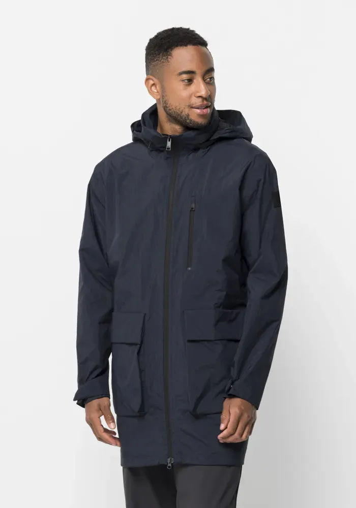 

Парка Jack Wolfskin "NORDEN PORT PARKA M", с капюшоном, синий