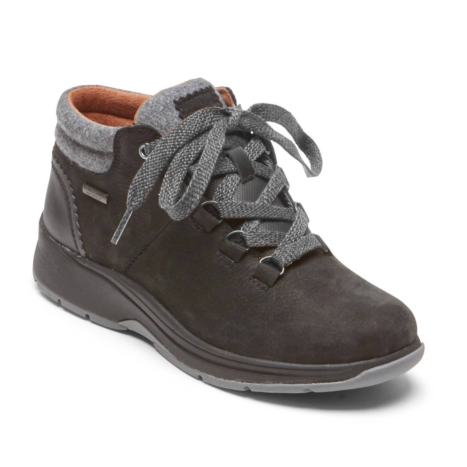 Женские ботинки Pyper Hiker - широкие в черном нубуке Rockport