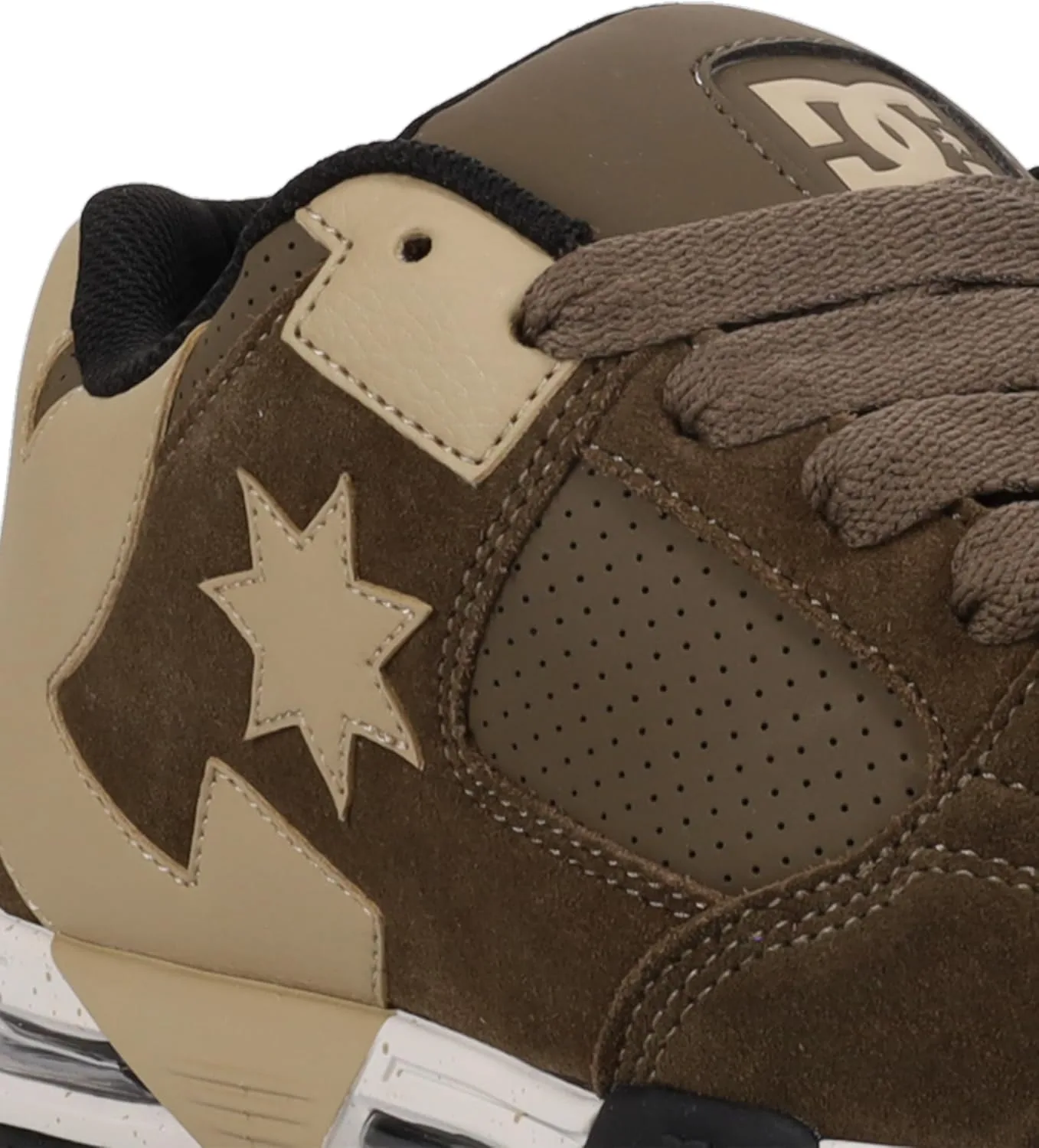 Мужские скейтбордические кроссовки DC Shoes Dc02220, черный/светло-коричневый/оливковый — фото 2