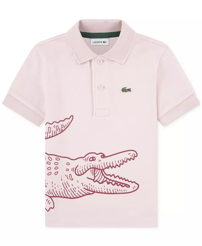 

Хлопковая поло Petite Piqué Icon для больших мальчиков Lacoste, розовый