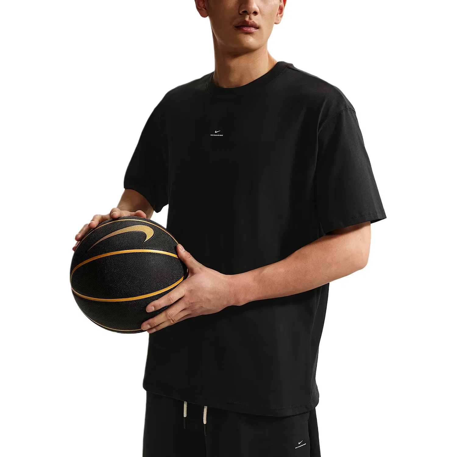 Футболка Standard Issue Quick Dry мужская Nike, Black/Light Ivory White — фото 4