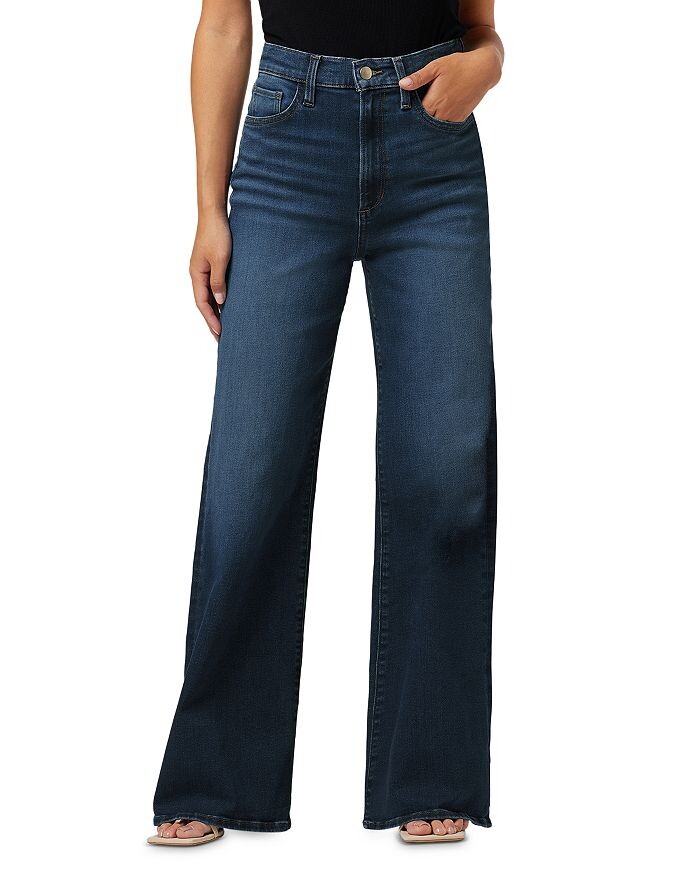 

Joe's Jeans Широкие эластичные джинсы с высокой посадкой Mia Petite цвета Exhale, синий
