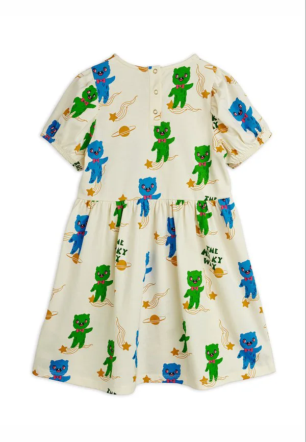 Платье-Футболка с изображением инопланетян Mini Rodini, Off-White — фото 3