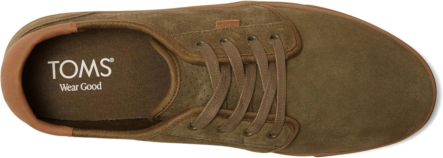 Мужские кеды TOMS Carlo 2.0 на шнуровке - черные, оливковый — фото 2