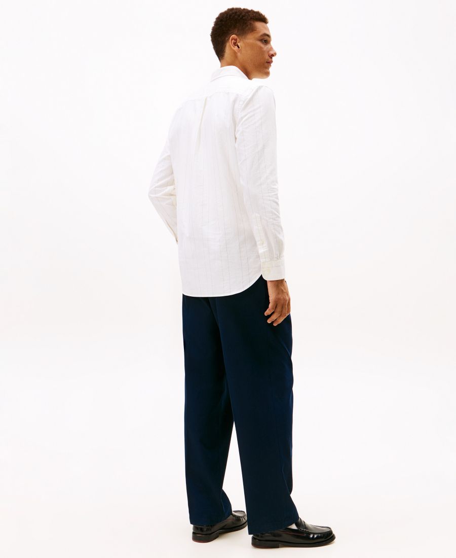Мужская рубашка с длинными рукавами Heritage Oxford Tommy Hilfiger, Ivory Silk — фото 4