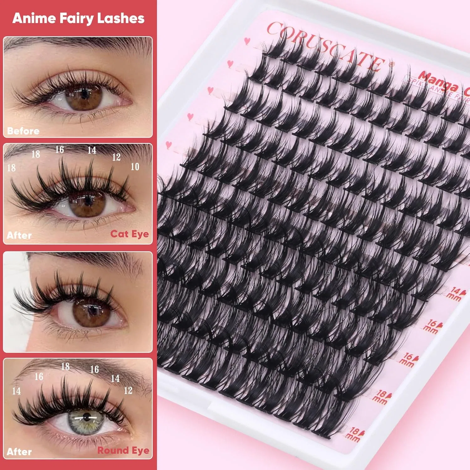 Накладные ресницы CORUSCATE Manga Cluster Lashes Fairy Wispy, 10-18 мм Coruscate — фото 4