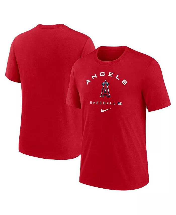 

Мужская красная футболка Los Angeles Angels Authentic Collection Tri-Blend Performance Nike, красный