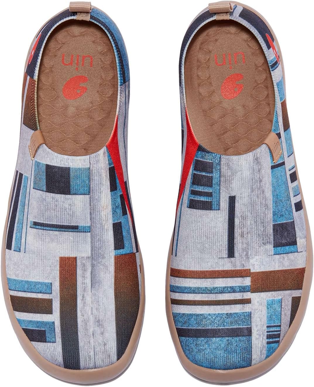 

Мужские лоферы UIN, раскрашенные дорожные туфли, слипоны для ходьбы, повседневные, легкие, комфортные модные кроссовки Toledo Цвет и геометрия, Retro Lodges