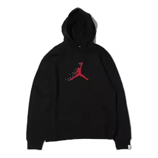 

Толстовка Air Jordan Essentials Holiday Fleece Pullover Hoodie 'Black Gym Red', черный