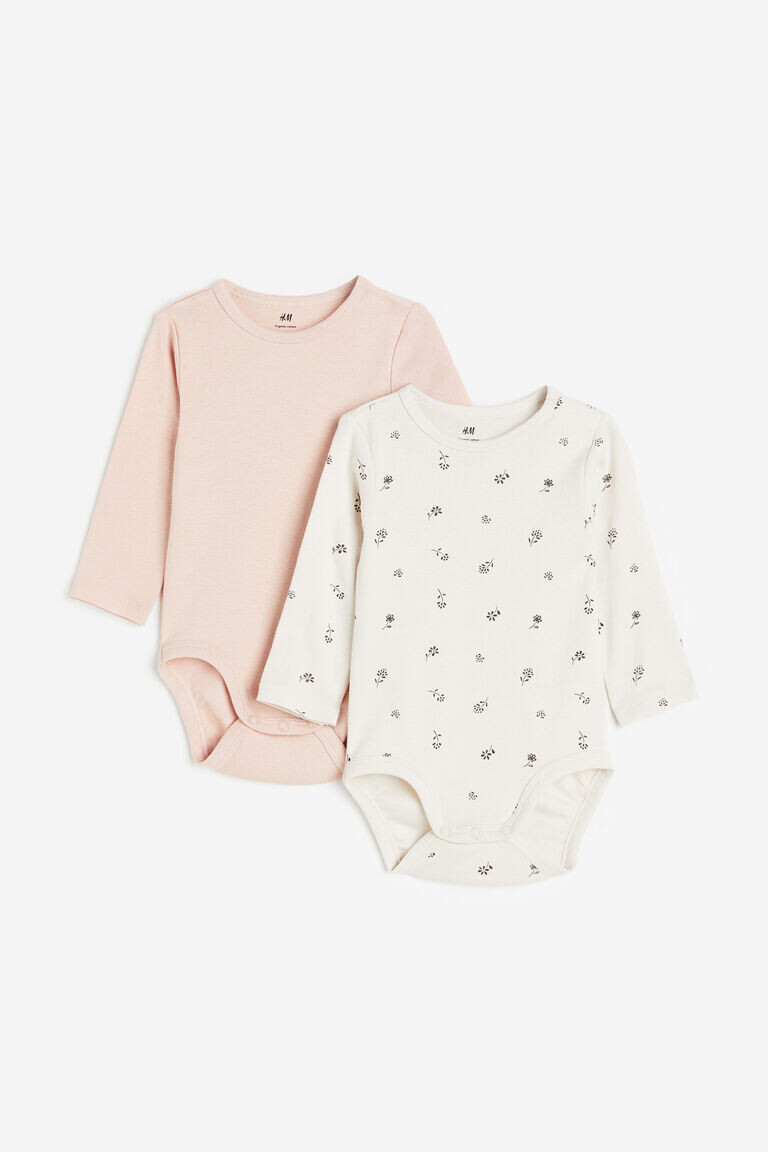 

Комплект из двух боди с длинными рукавами H&M, белый