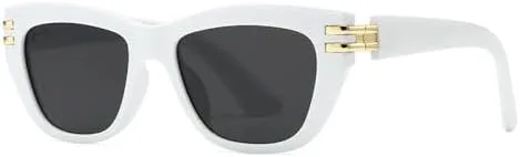 

Солнцезащитные очки в стиле панк неправильной квадратной формы для женщин и мужчин, винтажные, в популярной оправе с металлическими заклепками MTZJH, C4 White Black