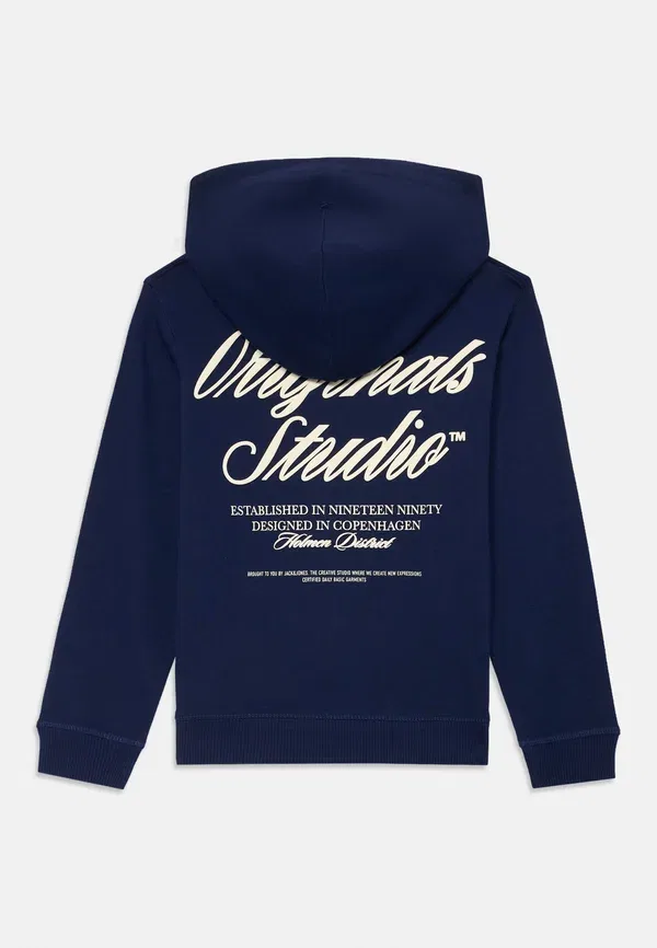 Толстовка с капюшоном Jornorrebro typo back hood sn jnr hoodie Jack & Jones Junior, океанская пещера — фото 2