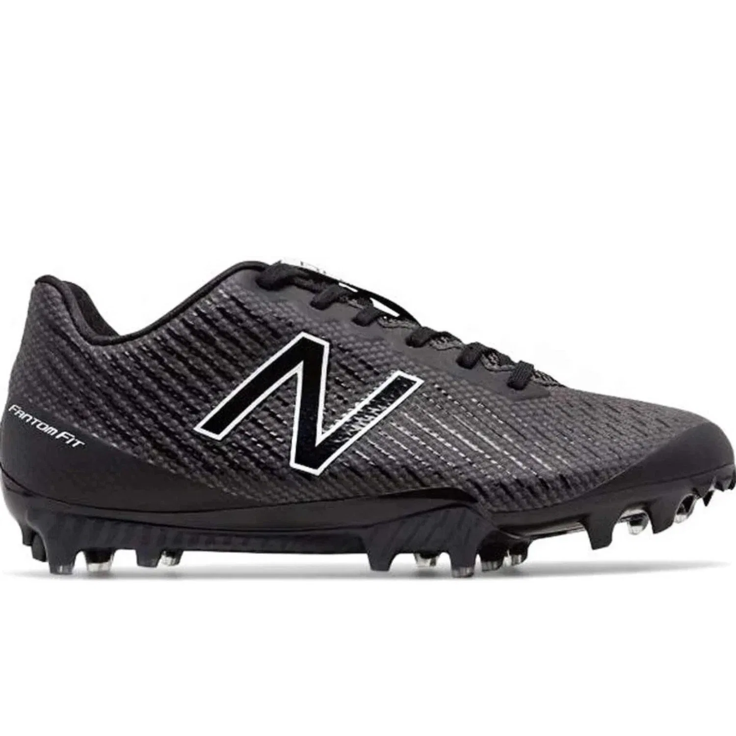 Мужские низкие бутсы для лакросса New Balance Burn X WBURNXLB, черные с серым верхом, NIN1277