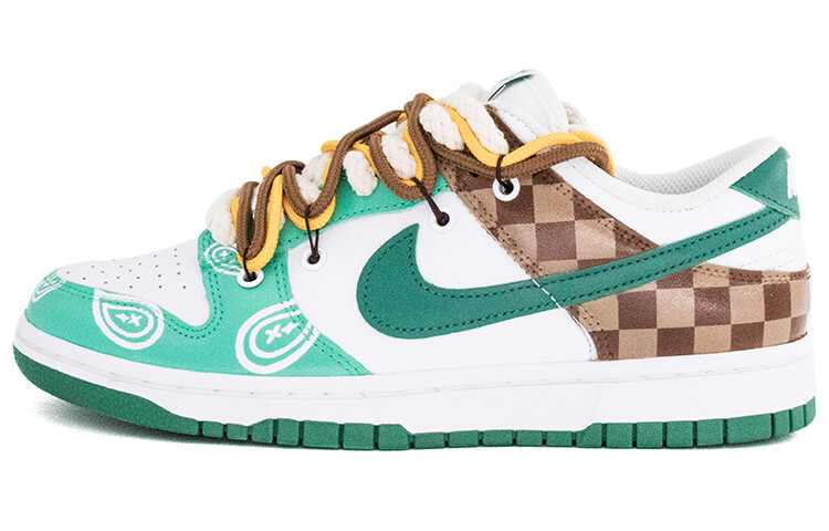 

Кроссовки Nike Dunk Skateboard Shoes Women's Low-Top White/Green/Brown