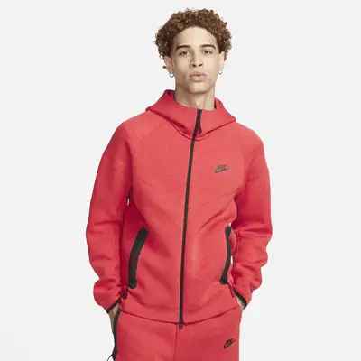 

Худи Nike Sportswear Tech Fleece Windrunner, цвет Light University Red Heather/Black